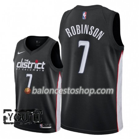 Camiseta Niños NBA Washington Wizards Devin Robinson 7 2018-19 Nike City Edition Negro Swingman